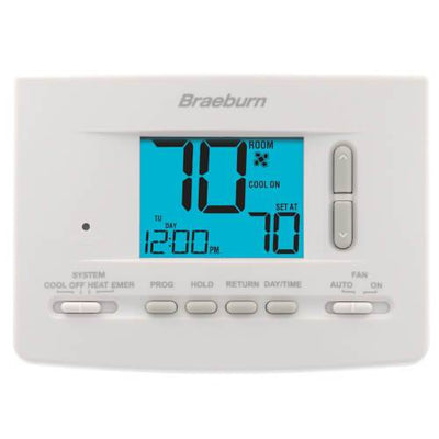 Braeburn Builder Programmable Thermostat, Front View
