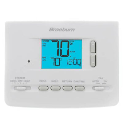 Braeburn Builder Programmable Thermostat, Front View