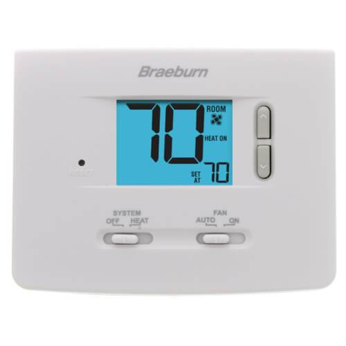 Braeburn Builder Value Heat Only Thermostat, Front View