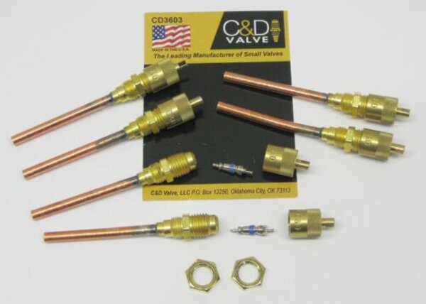 C & D Valve Co CD3603 T36 Series Valve with Brazed Copper Tubing Side View