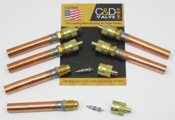 C & D Valve Co CD3605 T36 Series Valve with Brazed Copper Tubing Side View