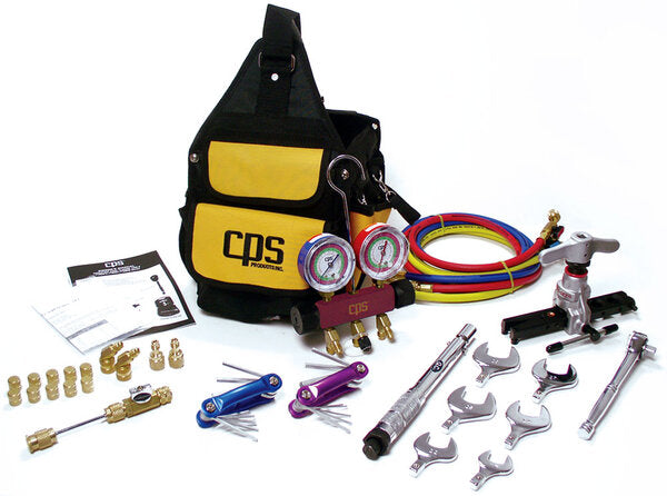 CPS TLB410A R410A Universal A/C Tool and Adapter Kit Side View