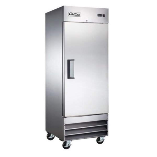 Coldline C-1FE 29" Solid Door Commercial Reach-In Freezer - Stainless Steel Side View