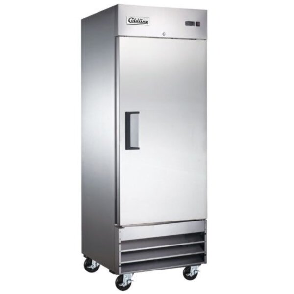 Coldline C-1RE 29" Solid Door Commercial Reach-In Refrigerator - Stainless Steel Side View