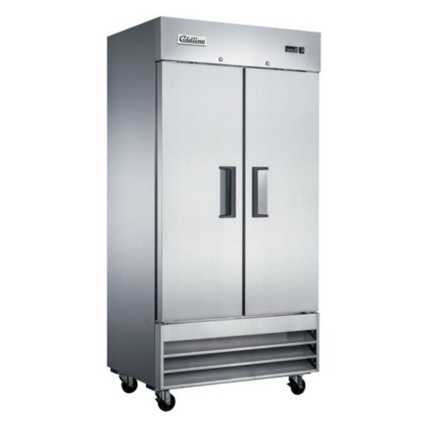 Coldline C35F 40" Solid Double Door Commercial Reach-In Freezer, Stainless Steel Side View