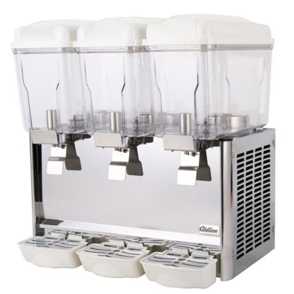 Coldline CBD-3 Triple 3 Gallon Bowl Beverage Dispenser with Stirring System Side View