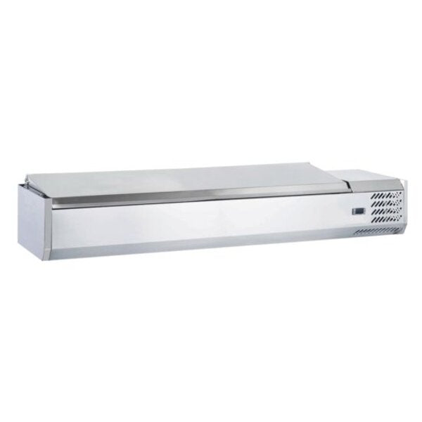 Coldline CTP70SS 71" Refrigerated Countertop Salad Bar, Stainless Steel Topping Rail, 8 Pans Side View