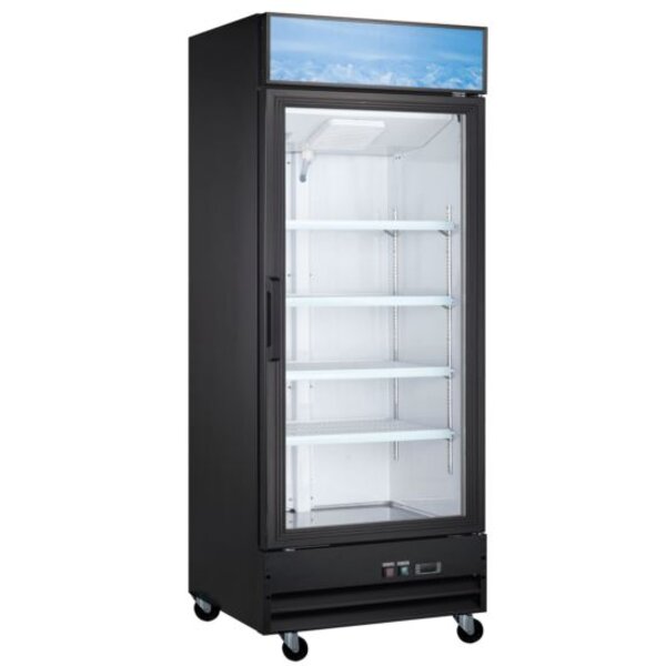 Coldline D10-B 27" Glass Door Merchandiser Freezer with LED Lighting Side View