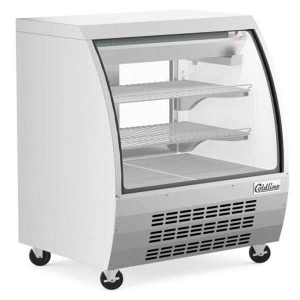 Coldline DC36-SS 36" Refrigerated Curved Glass Deli Meat Display Case, Stainless Steel Side View