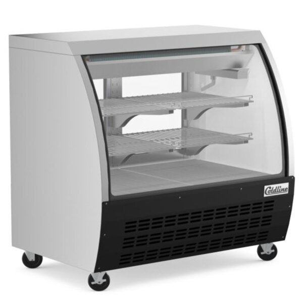 Coldline DC48-B 48" Refrigerated Curved Glass Deli Meat Display Case, Black Side View
