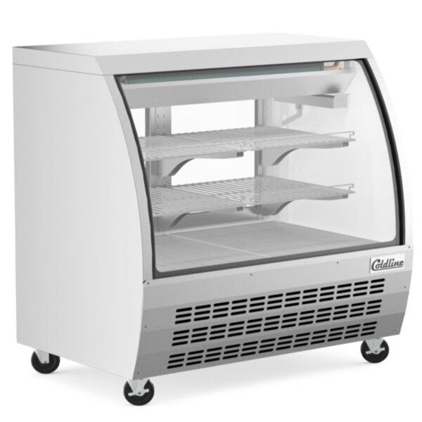 Coldline DC48-SS 48" Refrigerated Curved Glass Deli Meat Display Case, Stainless Steel Side View