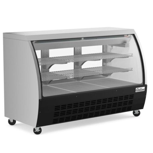 Coldline DC64-B 64" Refrigerated Curved Glass Deli Meat Display Case, Black Side View