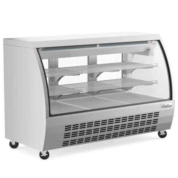 Coldline DC64-SS 64" Refrigerated Curved Glass Deli Meat Display Case, Stainless Steel Side View