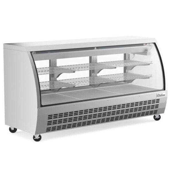 Coldline DC80-SS 80" Refrigerated Curved Glass Deli Meat Display Case, Stainless Steel Side View