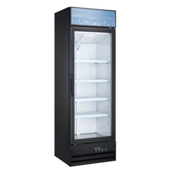 Coldline G15-B 26" Glass Door Merchandiser Refrigerator with LED lighting Side View
