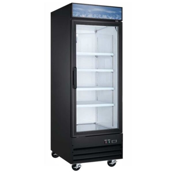 Coldline G28-B 28" Single Glass Swing Door Merchandiser Refrigerator - Black Side View