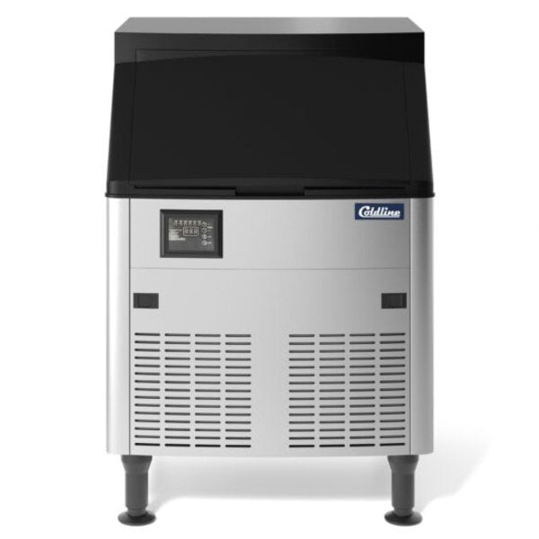 Coldline ICE180 180 lb. Commercial Half Cube Air Cooled Ice Machine with Bin Side View