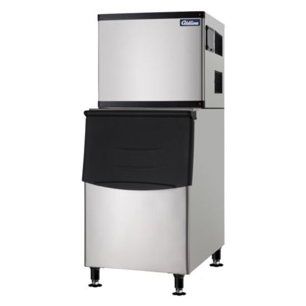 Coldline ICE550M-FA 30" 550 lb. Modular Full Cube Air Cooled Ice Machine with 375 lb. Bin Side View