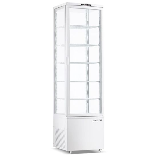 Coldline MVS300 20" Vertical Standing Refrigerated Cake Display Case, White Side View
