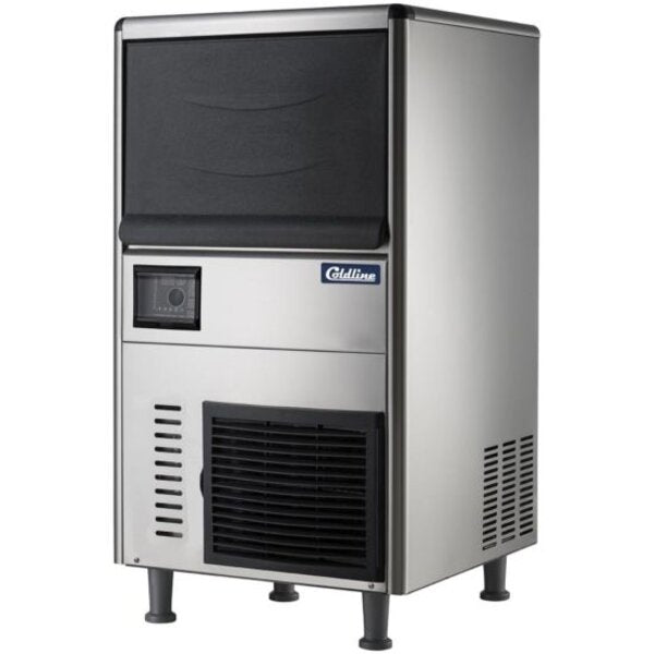 Coldline NU280 26" 280 lb. Commercial Air Cooled Nugget Ice Machine with 110 lb. Ice Bin Side View