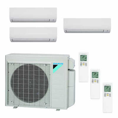 Daikin 36,000 BTU 17.7 SEER 3 Zone Heat Pump System; 9k+15k+15k Indoor Goodman 3 to 3.5 Ton Evaporator Coil; Upflow/Downflow; Uncased A Coil; 23" Width