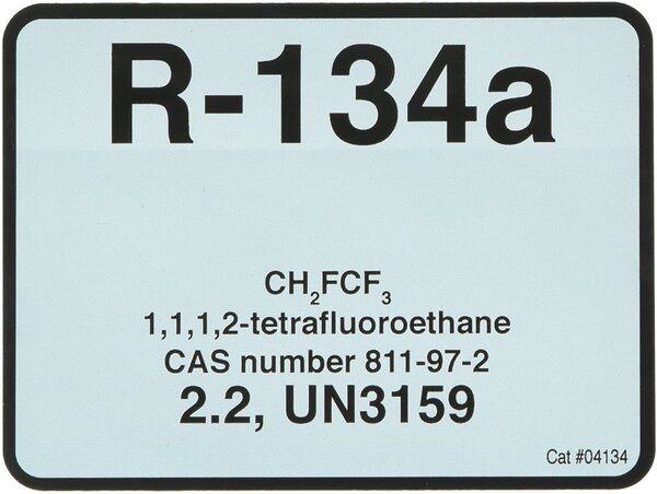 Diversitech 04134 R-134A Refrigerant ID Labels 10 Pack Front View
