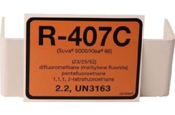 Diversitech 04407 R-407C Refrigerant ID Labels 10 Pack Front View