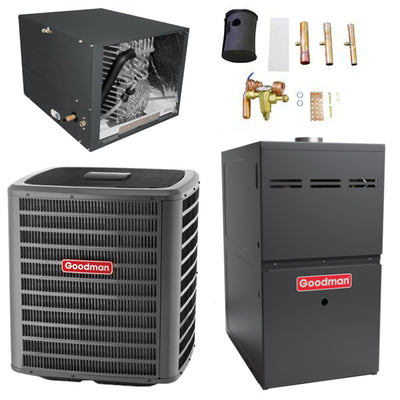 Goodman 3 Ton Cooling 14.5 SEER; 80k BTU Heating; 80% AFUE Gas Electric Air Conditioner System