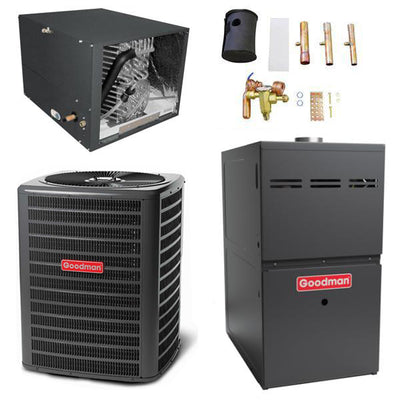 Goodman 5 Ton Cooling 14.5 SEER; 80k BTU Heating; 80% AFUE Gas Electric Air Conditioner System << Shipping in 48 States >>
