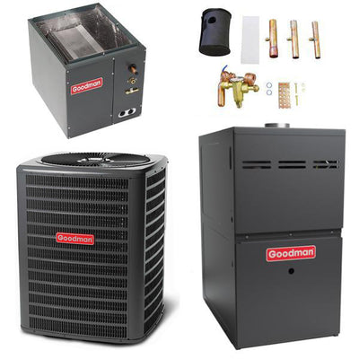 Goodman 5 Ton Cooling 14 SEER; 80k BTU Heating; 80% AFUE Gas Electric Air Conditioner System << Shipping in 48 States >>