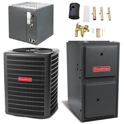 Goodman 3.5 Ton Cooling 14 SEER; 100k BTU Heating; 96% AFUE Gas Electric Air Conditioner System << Shipping in 48 States >>