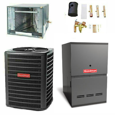Goodman 2 Ton Cooling 15 SEER; 80k BTU Heating; 80% AFUE Gas Electric Air Conditioner System
