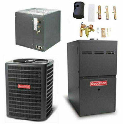 Goodman 2 Ton Cooling 15 SEER; 80k BTU Heating; 80% AFUE Gas Electric Air Conditioner System