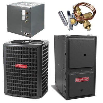 Goodman 2 Ton Cooling 15.5 SEER; 60k BTU Heating; 96% AFUE Gas Electric Air Conditioner System