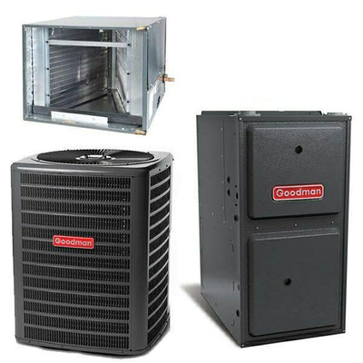 Goodman 5 Ton Cooling 15 SEER; 120k BTU Heating; 96% AFUE Gas Electric Air Conditioner System << Shipping in 48 States >>