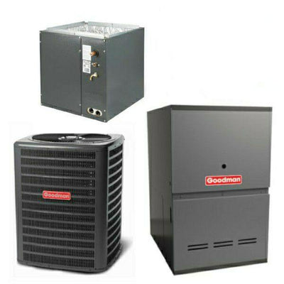 Goodman 5 Ton Cooling 15 SEER; 100k BTU Heating; 80% AFUE Gas Electric Air Conditioner System << Shipping in 48 States >>