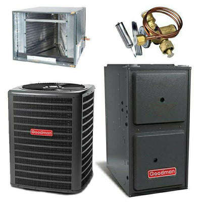Goodman 3 Ton Cooling 15 SEER; 100k BTU Heating; 96% AFUE Gas Electric Air Conditioner System