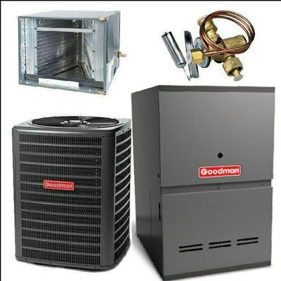 Goodman 5 Ton Cooling 15.5 SEER; 120k BTU Heating; 80% AFUE Gas Electric Air Conditioner System << Shipping in 48 States >>