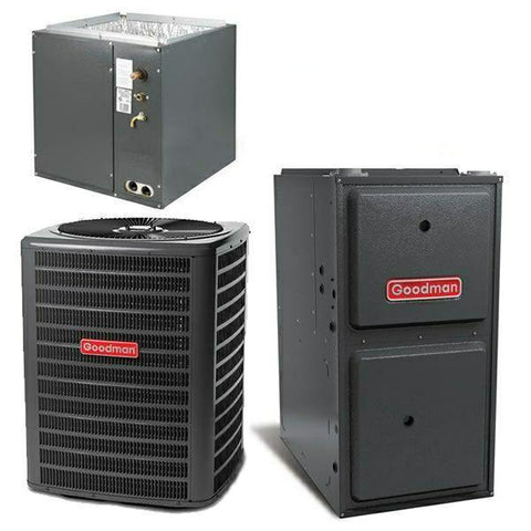 Goodman 5 Ton Cooling 15.5 SEER; 100k BTU Heating; 96% AFUE Gas Electric Air Conditioner System