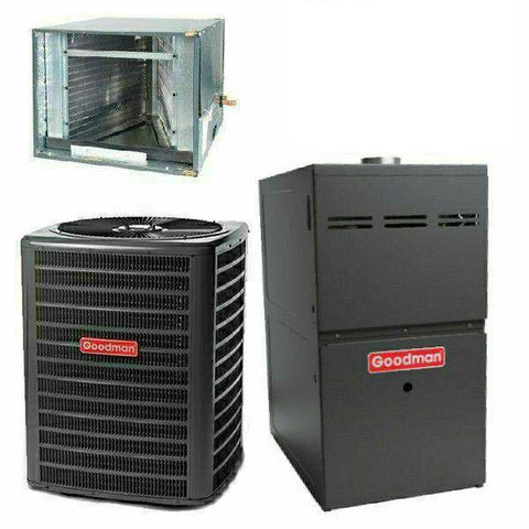 Goodman 2 Ton Cooling 15 SEER; 60k BTU Heating; 80% AFUE Gas Electric Air Conditioner System