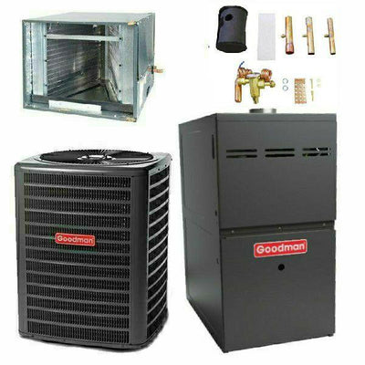Goodman 2 Ton Cooling 15 SEER; 80k BTU Heating; 80% AFUE Gas Electric Air Conditioner System