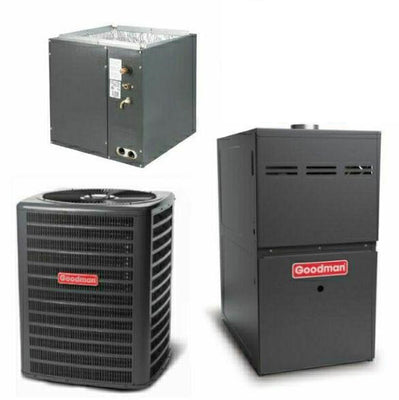 Goodman 2 Ton Cooling 15 SEER; 80k BTU Heating; 80% AFUE Gas Electric Air Conditioner System