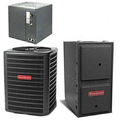 Goodman 2 Ton Cooling 15 SEER; 80k BTU Heating; 96% AFUE Gas Electric Air Conditioner System