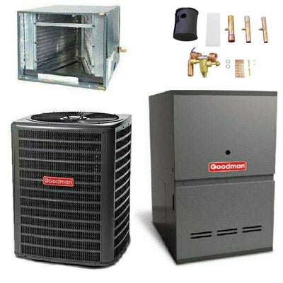 Goodman 3 Ton Cooling 14 SEER; 100k BTU Heating; 80% AFUE Gas Electric Air Conditioner System