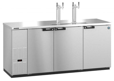 Hoshizaki Three Section Refrigerator Stainless Steel Double Tap Kegerator, View on the Left