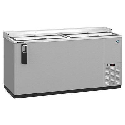 Hoshizaki Horizontal Refrigerator, Two Section Stainless Steel Bottle Cooler, View on the Left