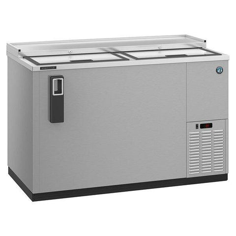 Hoshizaki Horizontal Refrigerator, Two Section Stainless Steel Bottle Cooler, View on the Left
