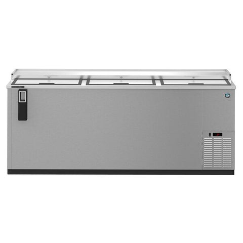 Hoshizaki 80" Horizontal Refrigerator, Three Section Stainless Bottle Cooler, Front View