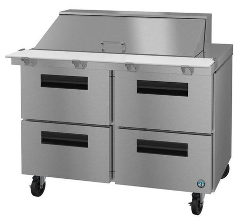 Hoshizaki 48” 4 Drawer Mega Top Stainless Steel Refrigerated Sandwich Prep Table From The Right