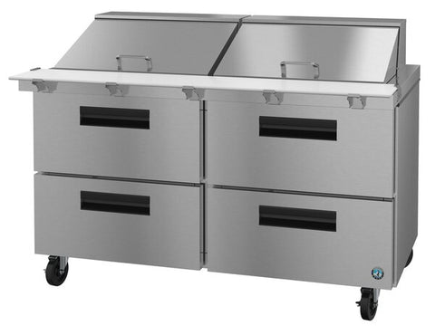 Hoshizaki 60” 4 Drawer Mega Top Stainless Steel Refrigerated Sandwich Prep Table From The Right
